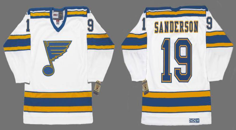 2019 Men St.Louis Blues #19 Sanderson white CCM NHL jerseys